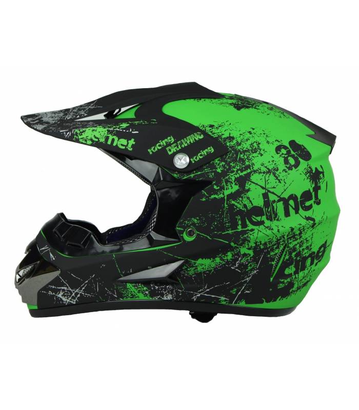 Dětská krosová moto helma XTR zelená