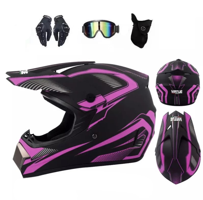 Motocrossová přilba růžová XTR SET