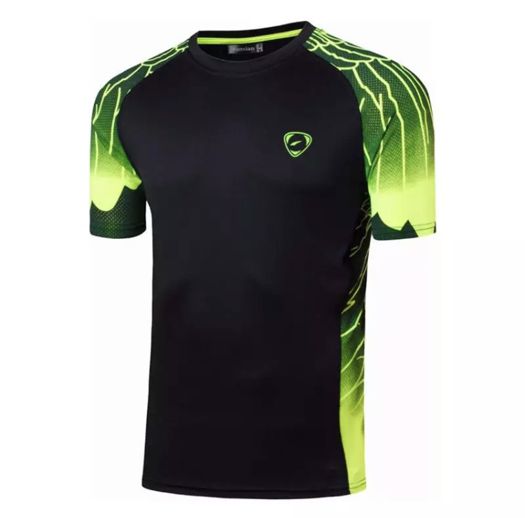 Badmintonový dres černo-zelený