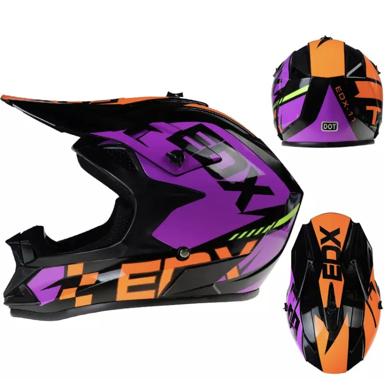 Motocrossová přilba EDX fialová