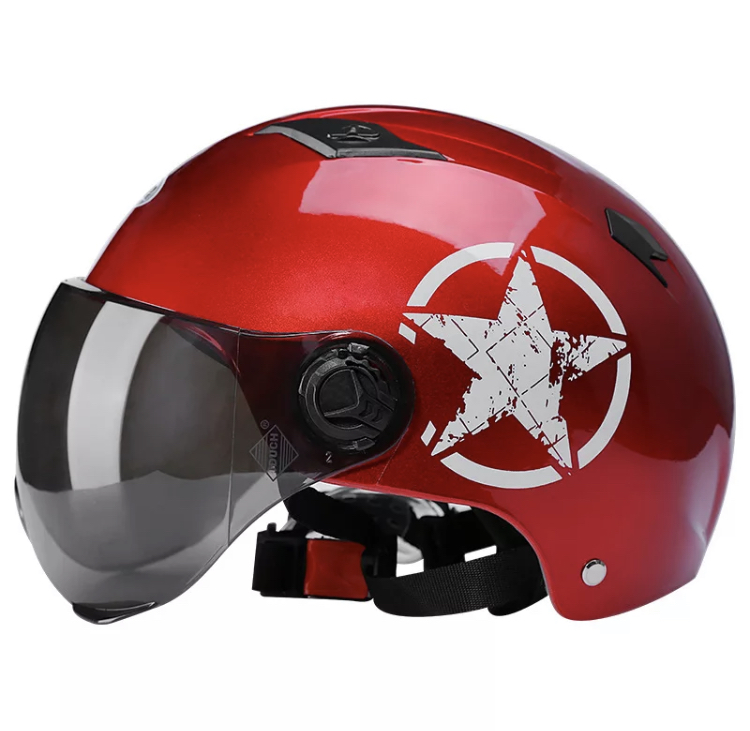 Helma v stylu retro - STAR červená