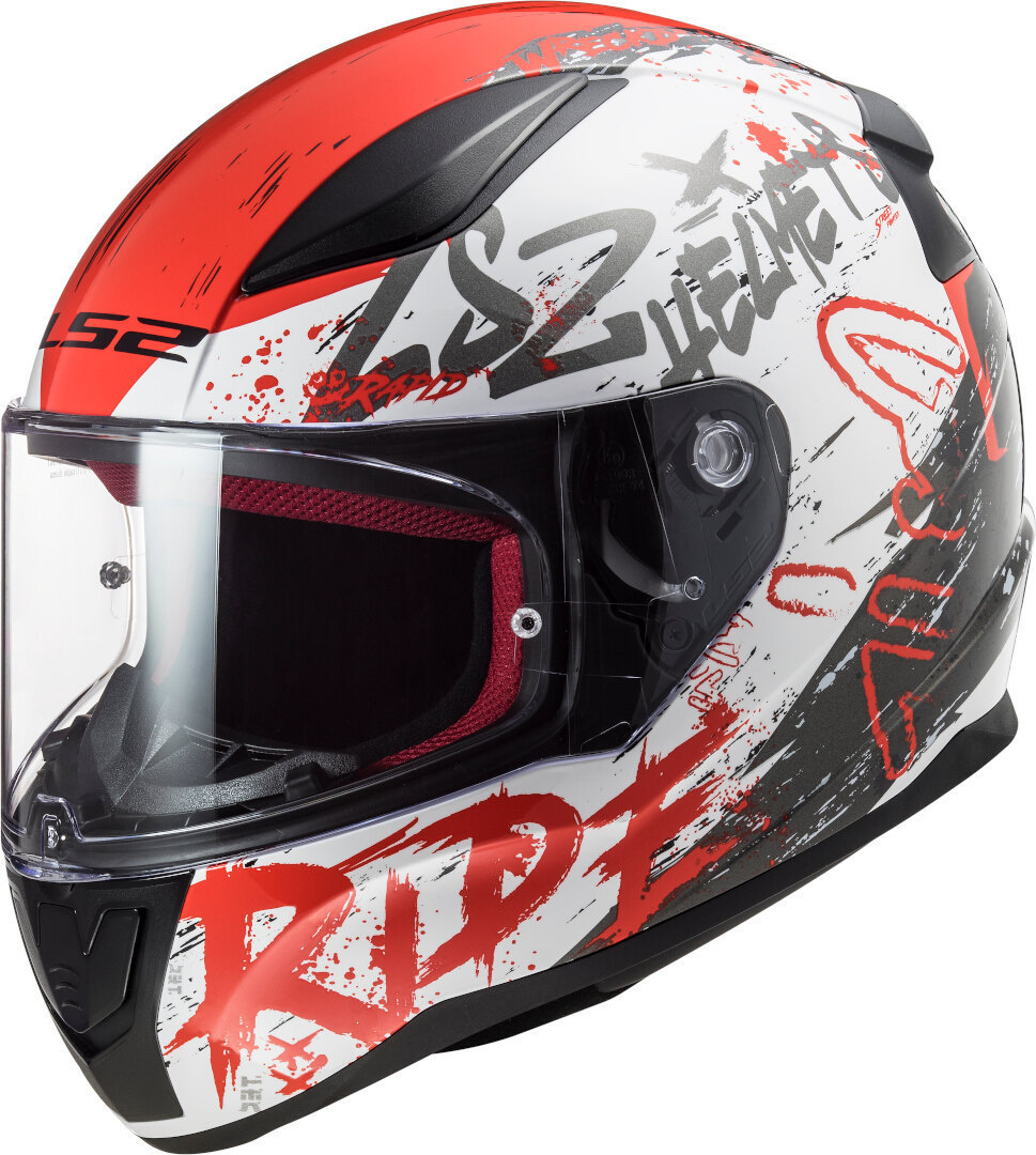 Moto helma integrální  LS2 FF353 Rapid Naughty red white