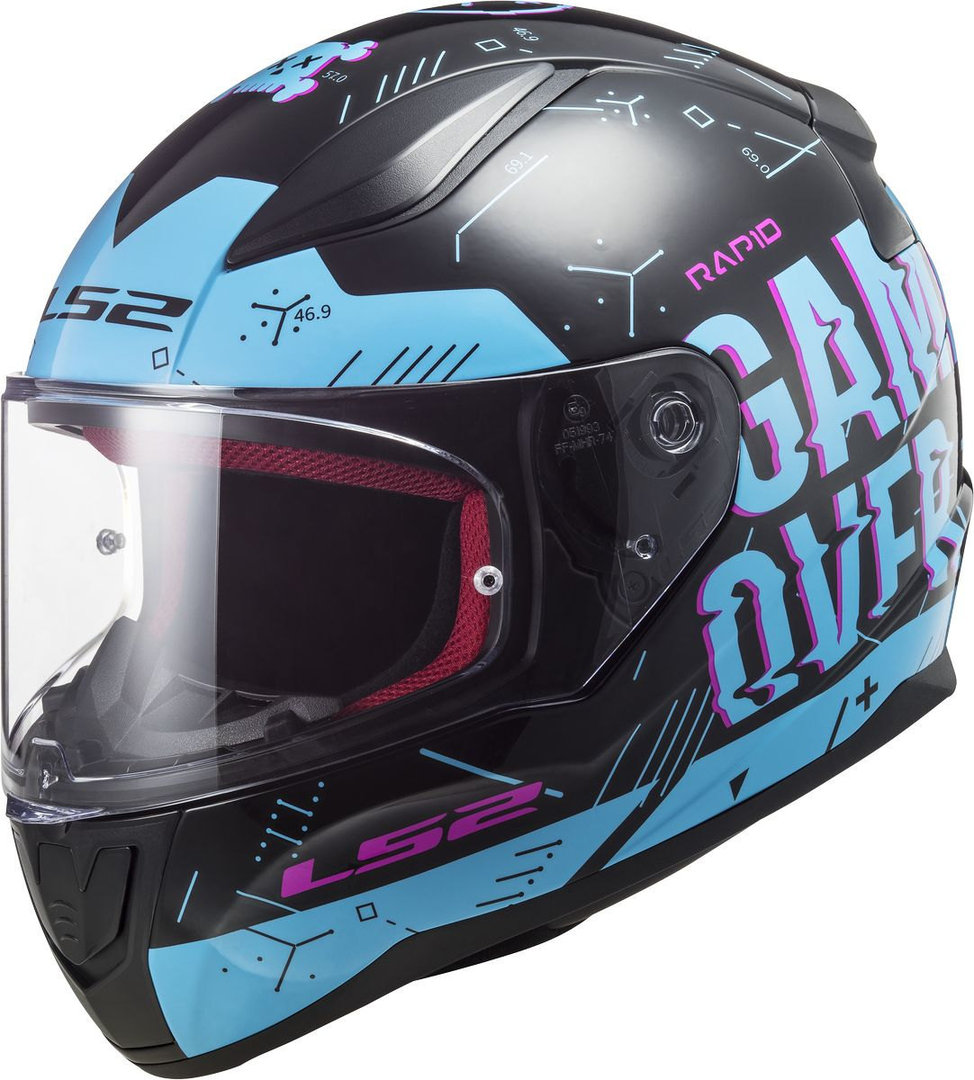 Moto helma integrální  LS2 FF353 Rapid Player black sky blue