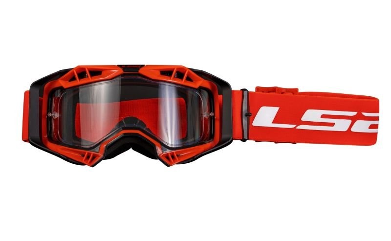 Brýle pro motokros LS2 Aura červené transparentní