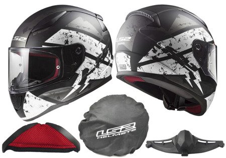 Integrální moto helma LS2 FF353 Rapid Deadbolt matt b/white