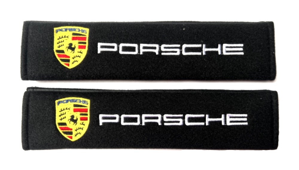 Návleky 2ks pro bezpečnostní pás značky Porsche - semiš