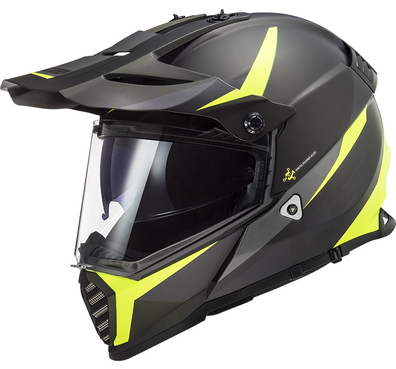 Motocrossová přilba LS2 MX436 PIONEER EVO ROUTER BLACK YELLOW vel. 53-66cm