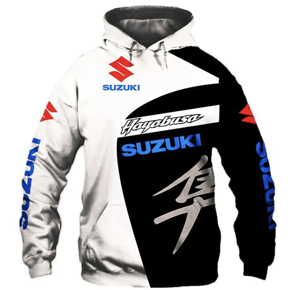 Moto mikina Suzuki bílá